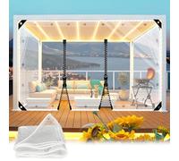 HQQMNY Tenda trasparente di protezione termica per porte con chiusura lampo in PVC, 0,3 mm, trasparente, per gazebo, da giardino, con occhielli, protezione isolante, impermeabile
