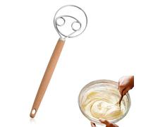 HQRKOTM 1 Pezzi Frusta Danese per Impasto in Acciaio Inossidabile - Frusta da Cucina - Stile Olandese per Pane - Miscelatore Manuale con Manico - Strumenti da Cucina
