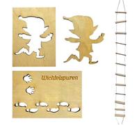 HQRKOTM 1 Pezzi Porta degli Elfi di Natale,elfo stencil impronte,stencil finestra elfo,elfo dispettoso,scaletta da lavoro a forma di gnomo,impronte di elfo,per pavimenti,finestre(D).