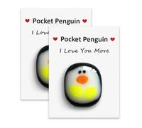 HQRKOTM 2 Pezzi Mini Pinguino Abbraccio Tascabile - Biglietto di auguri di coppia,portafortuna da regalare-I Love You More