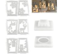 HQRKOTM 3 PCS Stampo in silicone per lanterna natalizia, stampi in silicone, per candele,stampo natalizio, in sili-cone, per Natale, fiocchi di neve, pupazzo di neve, per decorazioni natalizie (A).