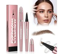 HQRKOTM Nuova matita sopracciglia magica 3D impermeabile,per sopracciglia marrone scuro con applicatore a 4 punte a forcella (marrone scuro)