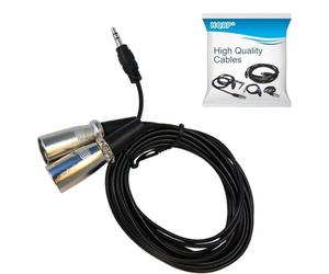 HQRP 1.8m Cavo 3.5mm a doppio XLR maschio Compatibile con KRK Rokit 5 G2s / HS50m's/JBL EON 5151XT / RCF ART