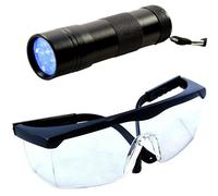 HQRP 12 LED UV 365 NM Lampada a Ultravioletti Torcia+UV Protezione Occhialini