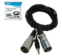 HQRP 3.5mm A Doppio Maschio XLR Y Cavo per Shure PG48