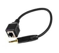 HQRP 3.5mm Trs Stereo Maschio A RJ45 Femmina Adattatore per Cat 5 / Cat 6 Cable