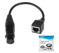 HQRP 3-Pin XLR Femmina A RJ45 Adattatore, Rete Connettore Cavo Prolunga 8 Inche