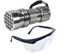 HQRP 385nM Ultra Violetti Blacklight Torcia+UV Protezione Occhialini Occhiali
