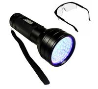 HQRP 51-LED 395 NM Ultra Violetti Luce UV Torcia Scorpion Detector + Occhiali