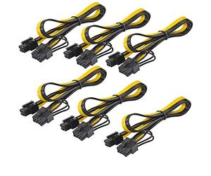HQRP 6-pack PCI-E PCIe cavo di alimentazione per GPU o Bitcoin Mineraria + HQRP sottobicchiere