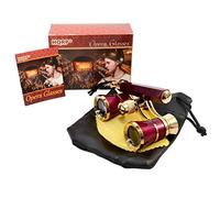 HQRP Binocolo da teatro 3 x 25 di nuova generazione con ottica cristallina (CCO) e Maniglia estensibile incorporata/Borgogna con finiture in oro