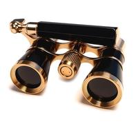 HQRP Binocolo da teatro 3 x 25, nero con finiture dorate, con maniglia estensibile integrata, ottiche cristalline (CCO), per adulti, bambini e donne, ideale per concerti e spettacoli musicali