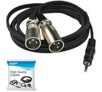 HQRP Cavo Audio A Y Con Spina Dual XLR Maschio 6ft 1/8" (3.5mm)