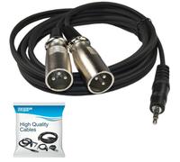 HQRP Cavo Y Splitter Dual XLR Maschio 6ft (1/8" o 3,5mm) Per Shure PG48