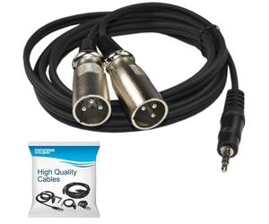 HQRP Cavo Y Splitter Dual XLR Maschio 6ft (1/8" o 3,5mm) Per Shure PG48