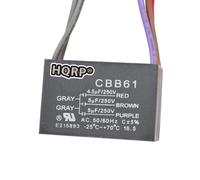 HQRP CBB61 Condensatore per Hampton Bay Soffitto Ventola 4.5uf+5uf+5uf 5-Wire
