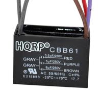 HQRP Condensatore Motore CBB61 3.5uf+5uf+6uf 5-Wire per Hampton Bay Soffitto