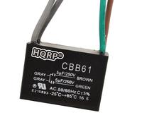 HQRP Condensatore per Hampton Bay Soffitto Ventola 5uf + 5uf 4-Wire CBB61