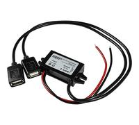 HQRP Convertitore DC-DC Step Down 12/24V A 5V 3A 15W Con 2x USB-A Female