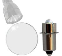 HQRP Kit: Vetro Lente + 3W LED Lampadina per Maglite 3 4 5 6-C Cell / D-Cell