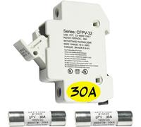 HQRP Supporto Fusibile DIN Rail CFPV-32 E 2-Pack Fusibili Veloce Da 30 Amp