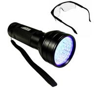 HQRP Torcia A LED UV 395nm Ultra Violetta Blacklight + Occhiali