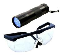 HQRP Torcia Luce Flashlight Ultra Violet 365nM + Occhiali Protettivi UV