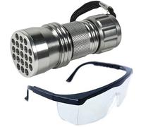 HQRP Ultra Violetti Torcia Luce Nera + Sicurezza UV Resistenza Occhiali