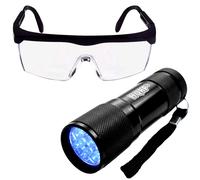 HQRP UV Lungo Wave Nero Fluorescente Luce 365nm Gemme Oreficeria + Occhiali