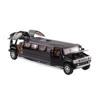 HQRTYBI 1:32 per auto allungata modello limousine in lega di metallo con suono e luce pullback da collezione regalo decorazione domestica (nero)