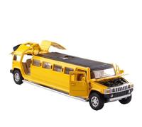 HQRTYBI 1:32 per auto allungata modello limousine in lega di metallo con suono e luce pullback da collezione regalo decorazione domestica (giallo)