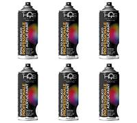 HQS 6 PZ BOMBOLETTA SPRAY SMALTO ACRILICO 400 ML BOMBOLETTA RAL ACRILICA NERO LUCIDO RAL 9005