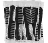 HQSLsund Confezione da 100 pettini per capelli, confezionati singolarmente per donne, bambini, hotel, Airbnb, rifugio, casa di cura, beneficenza e chiesa (nero)