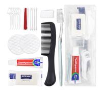 HQSLsund Set di 10 set di spazzolini da denti usa e getta con dentifricio, pettine e coperchio per sapone e kit di toeletta, kit da toeletta per senzatetto, per donne, uomini, viaggi, senzatetto