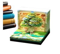 Hqunjikp Calendario 3D 2026, mini calendario da scrivania 3D a strappo, a forma di casa sull'albero, blocco note per record planner abitudini, segnalibro