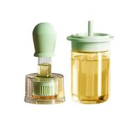 Hqunjikp Dispenser per olio vegetale, 2 in 1, per barbecue, aceto e olio, con pennello in silicone, per cucina, barbecue, aceto, friggitrice, salsa, grigliare a casa