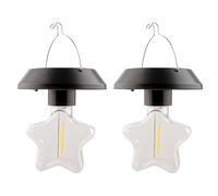 Hqunjikp Luci , luci a sospensione, impermeabili, 2 lanterne LED luminose a risparmio energetico, resistenti alle intemperie, per patio, paesaggio, giardino, cortile, , sentiero