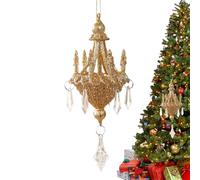 Hqunjikp Ornamenti per albero di Natale, decorazione natalizia per lampadario di, ricordo stagionale con cordino per giardino, balcone, porta, ristorante, soggiorno