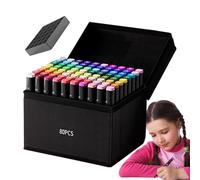 Hqunjikp Pennarelli per colorare, set di pennarelli da disegno, resistenti all'acqua, a base di olio, a doppia punta, per pittura fine, per adulti, artigianato, graffiti, viaggi, scuola per bambini