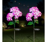 Hqynss Luci per fiori solari IP65 impermeabili da giardino - Confezione da 2 luci per ortensie, LED realistico, decorazione cortile