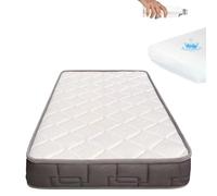 HR Morfeo - Materasso per culla da 120 x 60 cm, con coprimaterasso impermeabile, 100% cotone anallergico, antibatterico e antiacaro