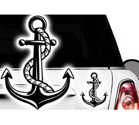 HR-WERBEDESIGN 1 x Adesivo marittimo ancora barca a vela anello di salvataggio timone bussola, anchor