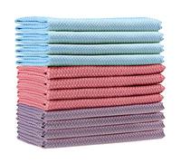 HRainbow Panni Microfibra Panno di Pulizia in Microfibra per Casa Cucina Specchio Bagno Ufficio Auto Moto Confezione da 12,Multicolore,40 x30 cm