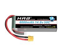 HRB 14.8V 6000mAh 4S Lipo Battery Pack 50C con XT60 Plug per RC aereo, RC elicottero, RC auto, RC camion, RC barca CondizioneTipo