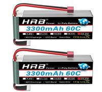 HRB 2 confezioni 6S 3300mAh 22.2V 60C LiPo Battery Pack with T Plug for RC Car Boat Truck Heli Airplane (Dean T)
