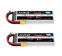 HRB 2packs 11.1V 1800mAh 3S 50C LiPo Battery Pack con XT60 Plug per Skylark M4-FPV250 Mini Shredder 200 INDY250 PLUS MOJO 280 QAV250 Vortex Emax Nighthawk 250 RC Heli Airplane UAV Drone FPV