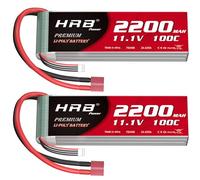 HRB 2PCS 11.1V 2200mAh 3S 100C Lipo batteria con spina Deans per RC auto barca camion Heli aereo Quadcopter elicottero multimotore Hobby fai da te parti