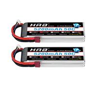 HRB 2PCS 3S 11.1V 5200mAh 50C Batteria Lipo per RC Drone Helicopter Airplane Quadcopter Car Truck (Dean T Plug Style)