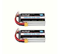 HRB 2PCS Batteria Lipo 4S 14.8V 1500mAh 100C con spina XT60 per elicottero RC Auto camion camion barca