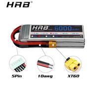 HRB 4S 14.8V Lipo Batteria 6000mah XT60 T Deans RC Parti Per VKAR BISON Buggy Auto FPV Aerei 1/10 Barca